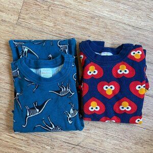 Hanna Andersson Kids Pajama Set Size 6-7 Sesame Street Elmo Dinosaur Organic Lon